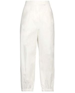 Max Mara Solid-Color Fabric Pants - White