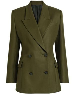 Alaïa Double-Breasted Cotton Blazer - Green