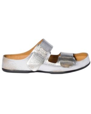 Miu Miu Bleached Leather Sandals - White