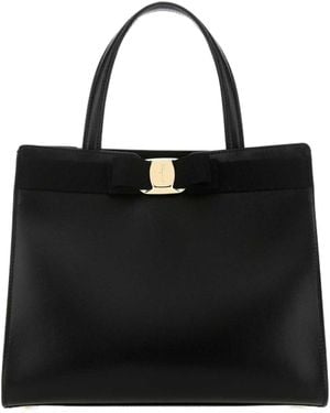 Ferragamo Ferragamo Vara Bow Detailed Tote Bag - Black