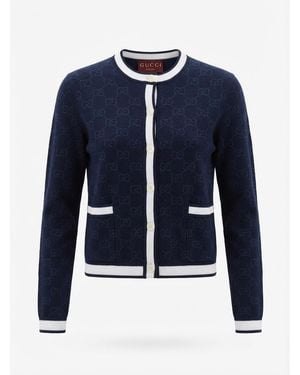 Gucci Gg Jacquard Cardigan - Blue