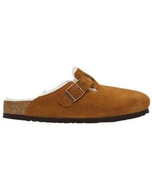 Birkenstock Shearling Lined Slippers - Brown