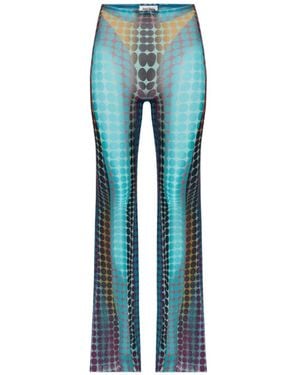 Jean Paul Gaultier Re-Edition Flared Printed Trousers - Blue