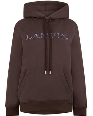Lanvin Embroidered Hoodie - Brown