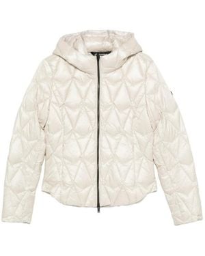 Moose Knuckles Hooded Quilted Down Jacket - Natural