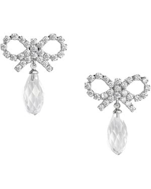 Self-Portrait Droplet Earrings - White