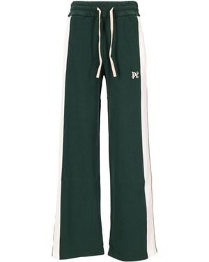 Palm Angels Wide-Leg Monogram Track Pants - Green