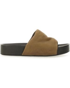 Uma Wang Round Toe Slides - Brown
