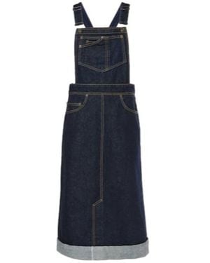Victoria Beckham Convertible Denim Midi Skirt - Blue