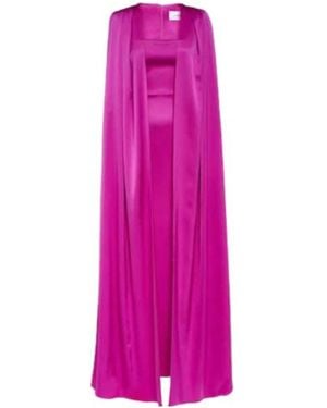 Alex Perry Caped Satin Gown - Pink