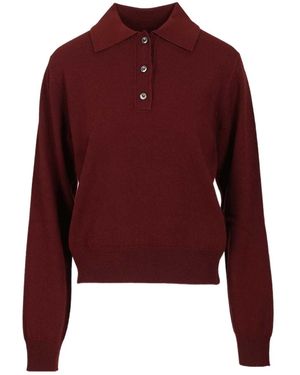 Maison Margiela Knitted Polo Top - Red