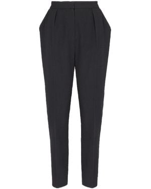 Balmain Pleat Detailed Tapered Leg Pants - Black