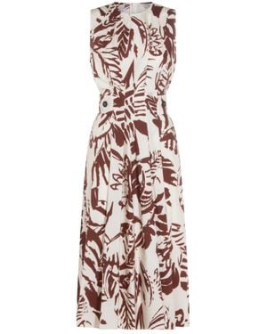 Antonelli Abstract Print Midi Dress - White