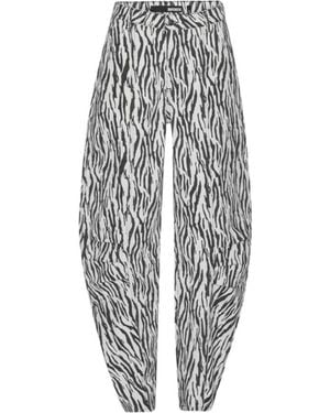 ROTATE BIRGER CHRISTENSEN Zebra Print Cargo Trousers - White