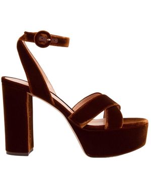 Gianvito Rossi Handmade Velvet Sandals - Brown