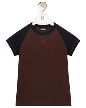 Loewe Logo Cotton T-Shirt - Brown