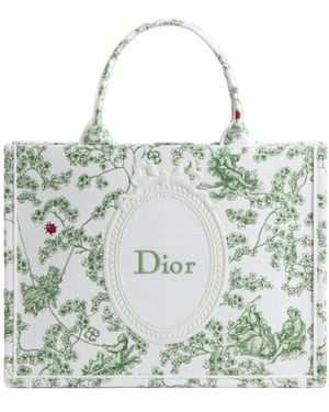 Dior Medium Book Tote With Strap - Green