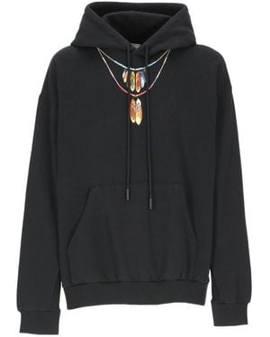 Marcelo Burlon County Of Milan Graphic-Printed Drawstring Hoodie - Black