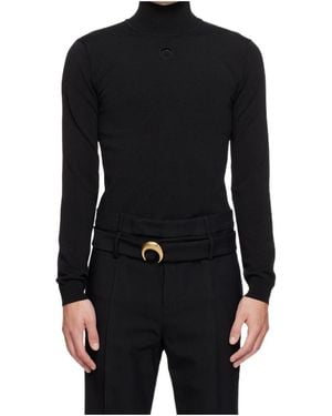 Marine Serre Moon Logo Knit Turtleneck - Black