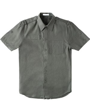 Helmut Lang Epaulette Short-Sleeve Shirt - Grey
