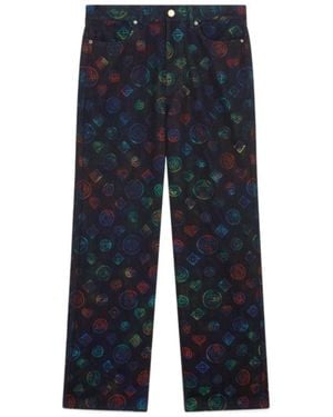 CASABLANCA Heatmap Monogram Straight Jeans - Blue