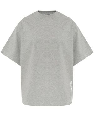 Jil Sander Logo Print Oversized T-Shirt - Grey