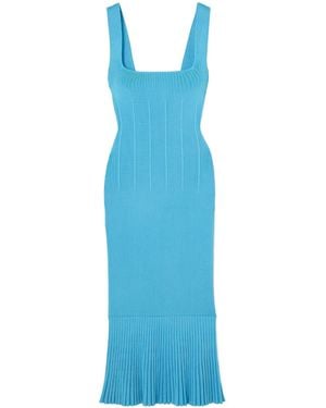 Galvan London Knitted Midi Dress - Blue