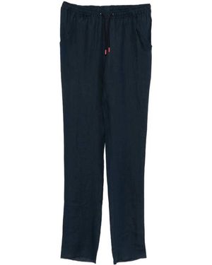 Kiton Drawstring Flared Trousers - Blue