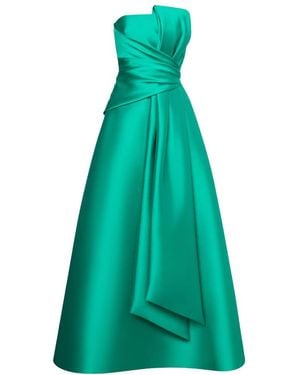 Alberta Ferretti Bow-Embellished Evening Gown - Green
