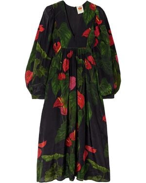 FARM Rio Patterned Dress - Black