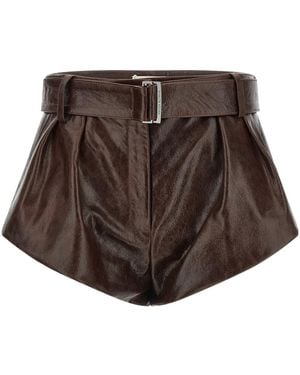 Magda Butrym 22 Belted High-Waist Shorts - Brown