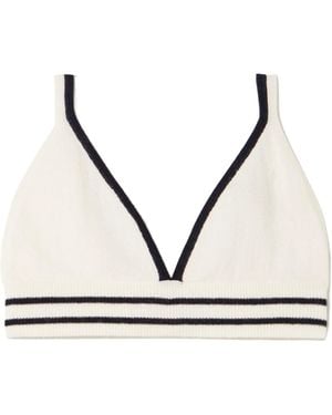 Allude Striped Bra Top - Natural