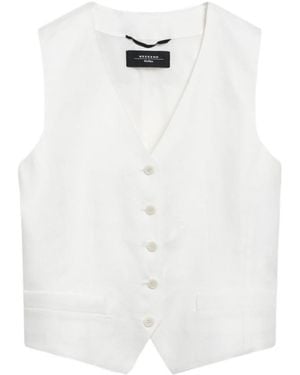 Weekend by Maxmara Button-Front Vest - White