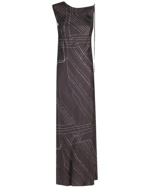 Alysi Asymmetric-Neck Maxi Dress - Multicolour
