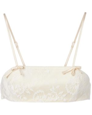 AYA MUSE Eteri Bow-Detail Lace Bra Top - Natural