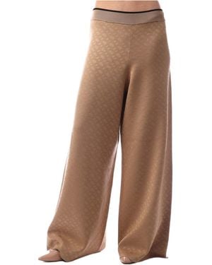 BOSS Khaki Jacquard Knit Wide-Leg Pant - Brown