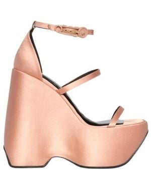 Versace 160Mm Satin Wedge Sandal - Pink