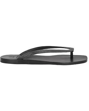 Brunello Cucinelli Simple Leather Flip-Flops - White