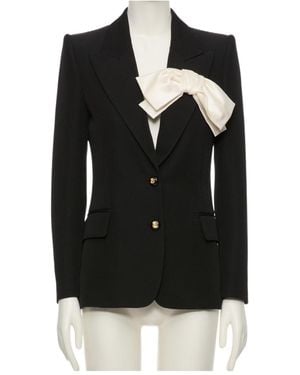 Valentino Bow Detailed Long-Sleeved Jacket - Black