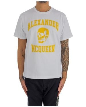McQueen Varsity Logo-Print T-Shirt - Grey