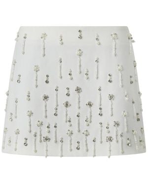 Pinko Beaded-Embellished Mini Skirt - Gray