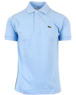 Lacoste Logo-Patch Piqué T-Shirt - Blue
