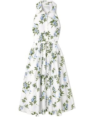 Emilia Wickstead Floralprint Midi Dress - White