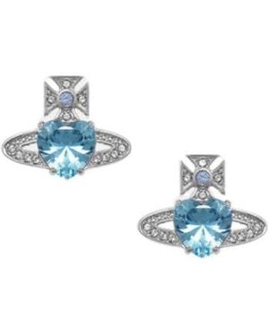 Vivienne Westwood Crystal Heart Orb Earrings - Blue