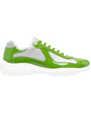 Prada Patent-Leather Sneakers - Green