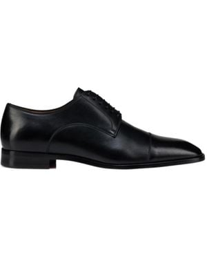 Christian Louboutin Almond Toe Lace-Up Shoes - Black