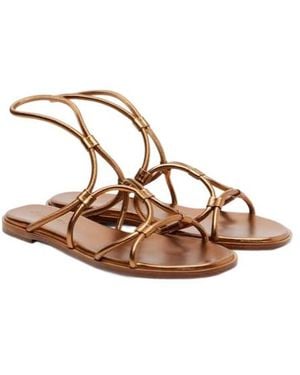 Gianvito Rossi Solid Colour Leather Sandals - Brown