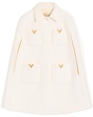 Valentino Drill Double Cape - Natural