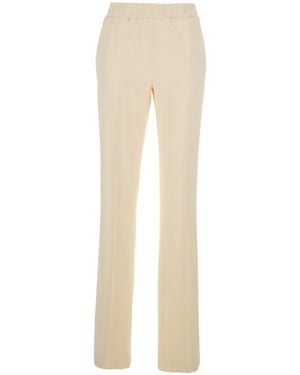 Twinset Elastic-Waistband Flared Trousers - Natural
