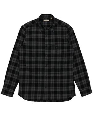 Burberry Plaid Long-Sleeved Shirt - Black